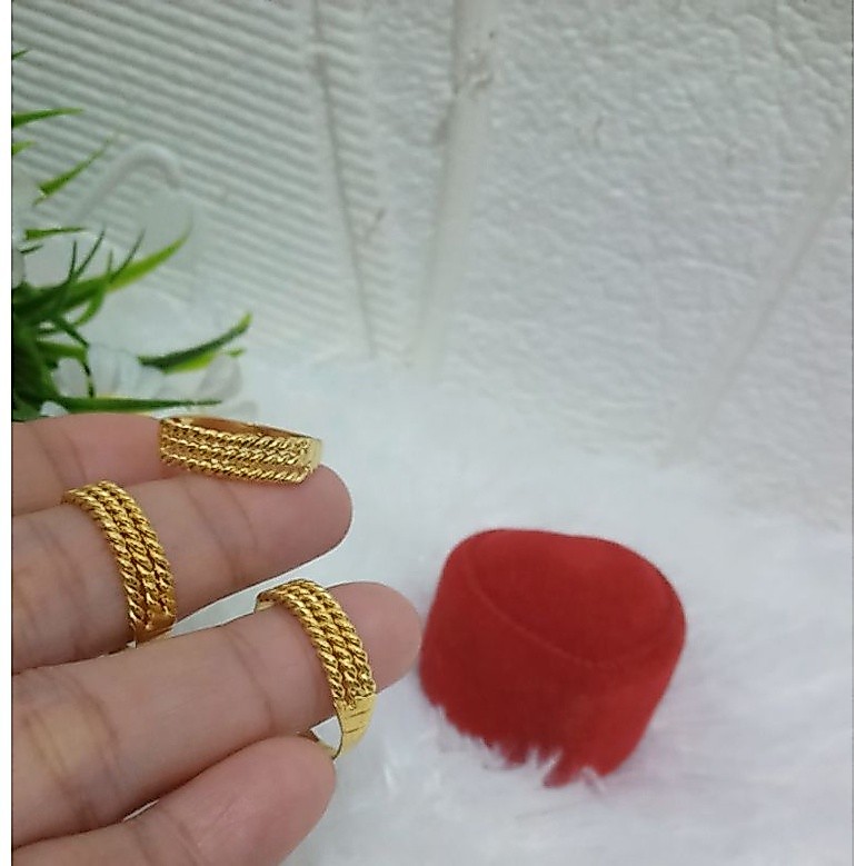 Cincin Koin Logam 91 Elegan Mirip Emas 24K