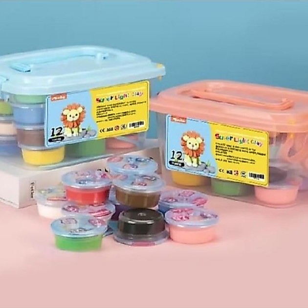 garansi lysashop kotak hadiah mainan clay isi 12 pcs clay warna warni mainan edukasi anak hadiah ana