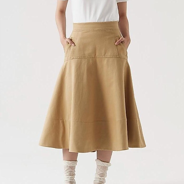 PROMO NASL BY NAGITA SLAVINA KHAKI HIPLINE SKIRT