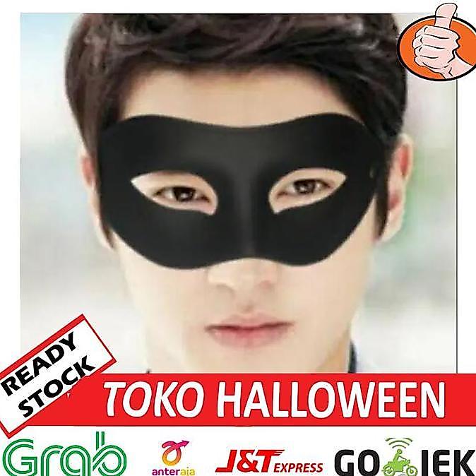 New TOPENG HITAM PRIA SETENGAH WAJAH MASQURADE ZORO MASK TOPENG BANDIT
