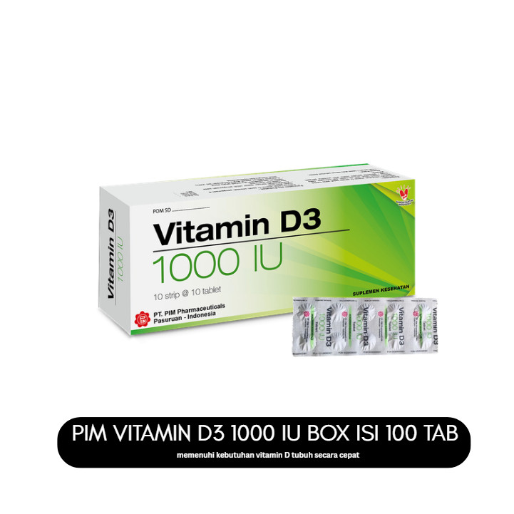 PIM Vitamin D3 1000 iu Vit D 3 1000 IU BOX isi 100 Tablet