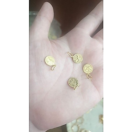 liontin bandul kalung charm pendant koin queen ratu elizabeth gold coin emas asli 375 hwt