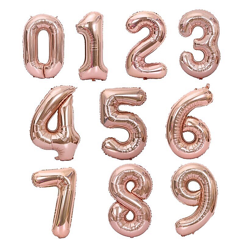 Balon angka rosegold ukuran 80cm