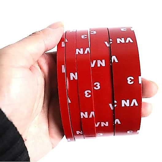 Double tape 3m Merah Double tip Lem 2 Sisi Kecil Besar VN3 Panjang 3M - Lebar 20mm