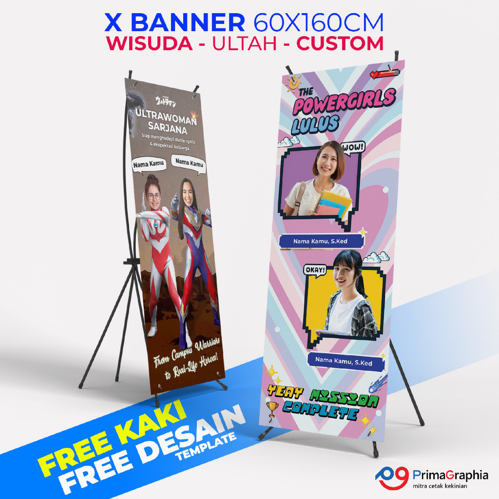 X Banner Wisuda Custom Netflix Spotify Youtube Free Rangka - Free Desain Template