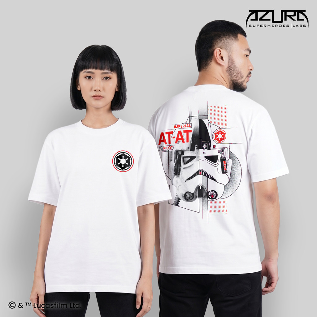 Azura Tshirt Boxy Oversize Star Wars Original Storm Trooper Face Futuristic Character Putih