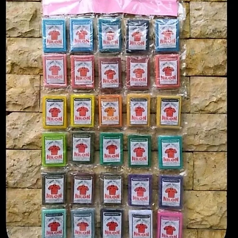 wantek renceng wantek nilon 30 warna wantek pewarna baju/kain/textil