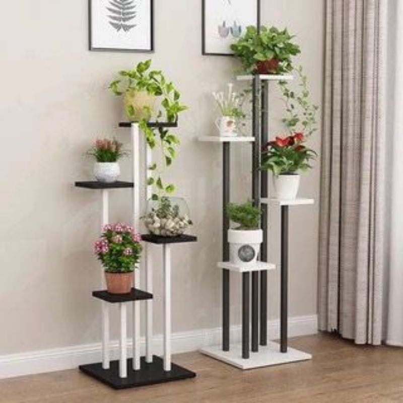 RAK BUNGA MINIMALIS TOWER PERSEGI 4 DUDUKAN