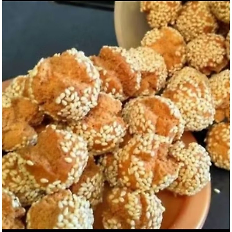 (500) Onde-Onde Ketawa Mini wijen. Kemasan Kiloan