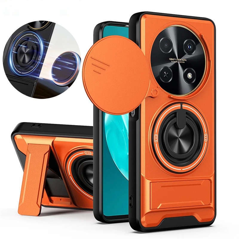 For Huawei Nova 12i 13i Case Camera Protection Upright Stand 360° Ring Magnetic Case All-around Shoc