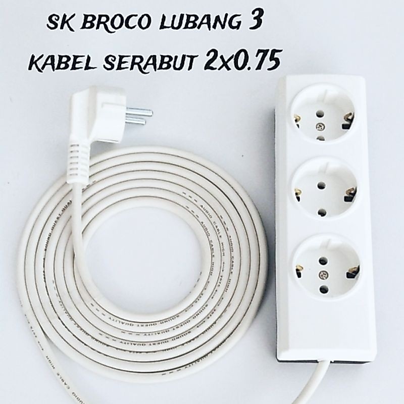 Broco Stop Kontak Kabel 1 meter Sampai 10 Meter