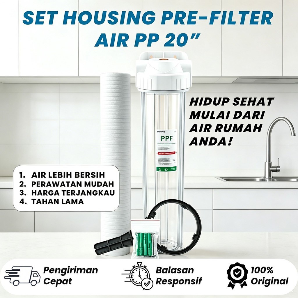 Housing Filter 20 Inch Biru / Transparan