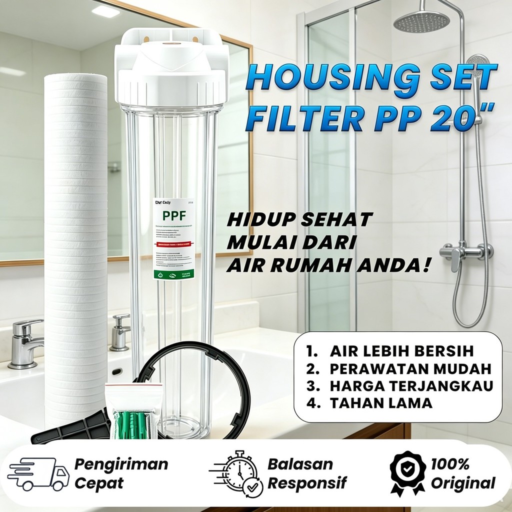 Housing Filter 20 Inch Biru / Transparan