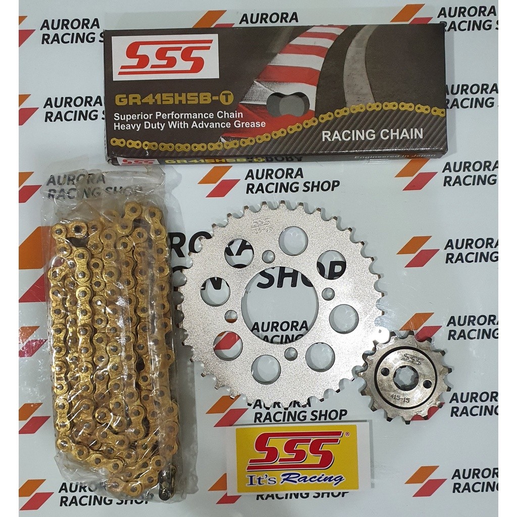 GEAR SET SSS SUPRA X OLD / GRAND / LEGENDA & RANTAI SSS 415 HSBT GOLD