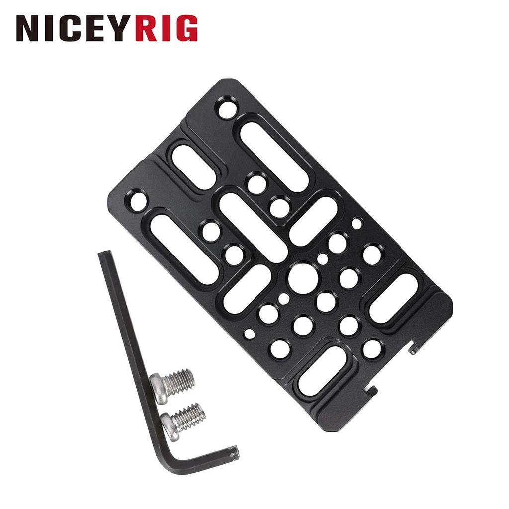 Niceyrig Mini Cheese Plate with Cold Shoe Mount and 1/4&3/8 Thread Holes