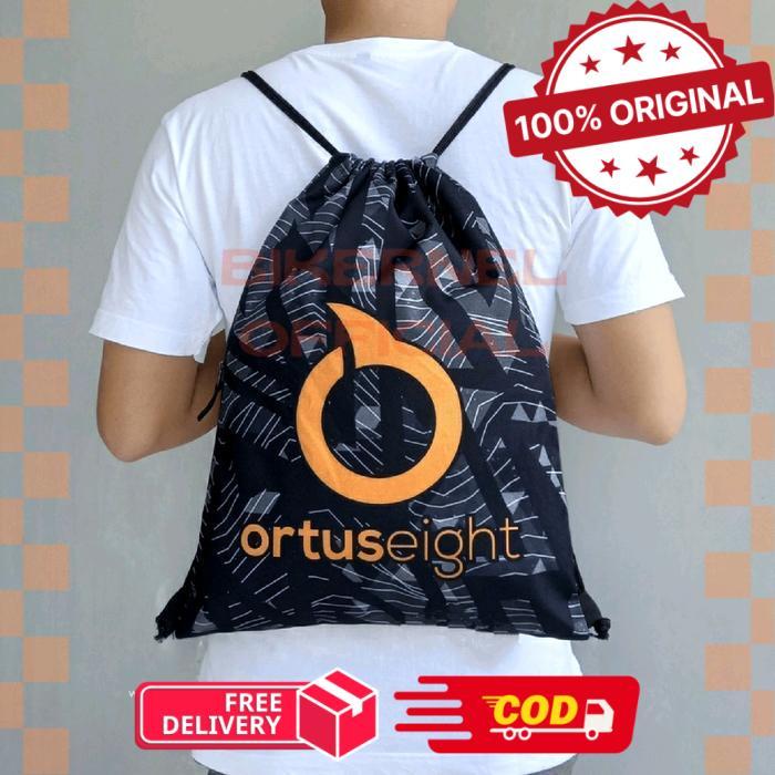 Tas Serut Olahraga Pria & Wanita Ortus Motif Woodie Grey Black - -, -
