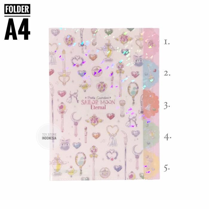 ORIGINAL SAILORMOON A4 FOLDER (5 BAGIAN) FILE HOLDER MAP BINDER