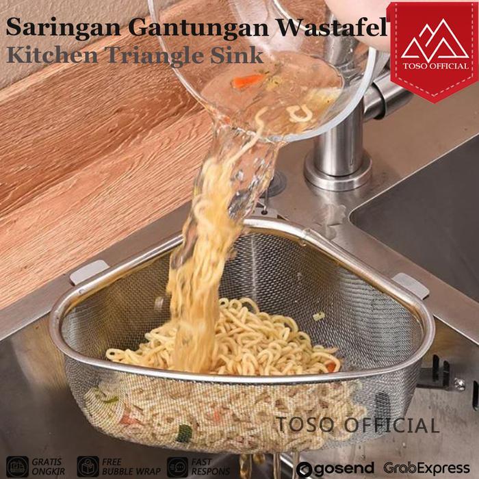 promo Saringan Wastafel Sudut Keranjang Bak Cuci Piring Gantungan Kitchen Triangle Sink Drain Filter