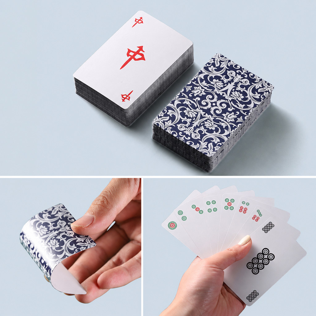 (144 Kartu) Set Kartu Permainan Mahjong Bahan Kertas Karton Portable Khas China