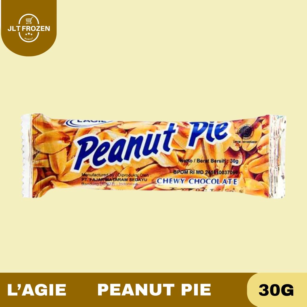 L'agie / Peanut Pie 30g / Chocolate Peanut / Kacang Salut Cokelat Susu Manis / Chewy Chocolate