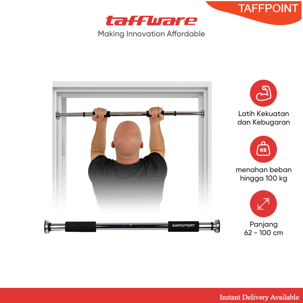 TaffSPORT Tiang Latihan Pull Up Pintu Solid Grip 62-100cm - HW139501