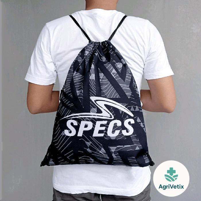 Tas Serut Gymsack Olahraga Pria & Wanita Specs Woodie Black Grey Edition - -, -