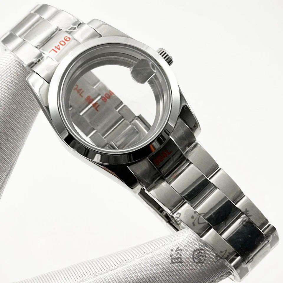 Casing Jam Tangan Tahan Air 36MM/40MM NH35 Kristal Safir Poles Untuk Mesin NH34 NH35 NH36 NH38 NH39 