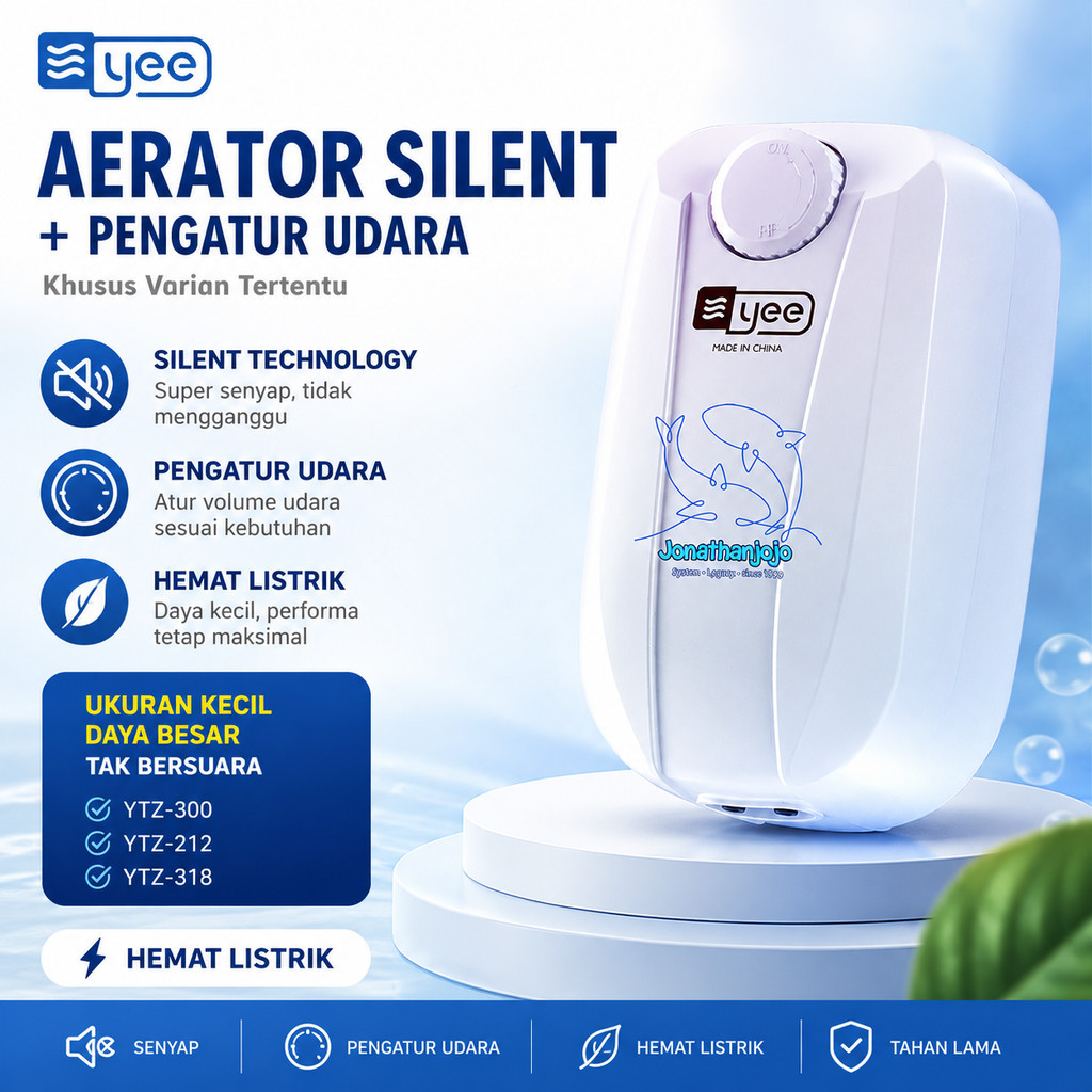 AERATOR  SILENT Aerator Hemat Listrik 1 2 4 Lubang YEE YTZ 300 212 318 Pompa Oksigen Aquarium Penamb