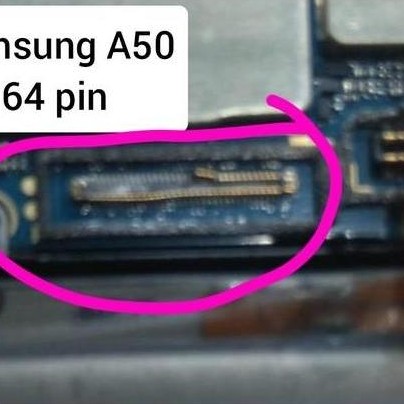 Socket Konektor Samsung A50 64 Pin Original di Mesin