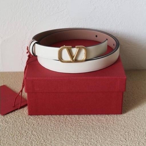 ASLI Valentino 2cm reversible belt ivory/nude READY STOCK