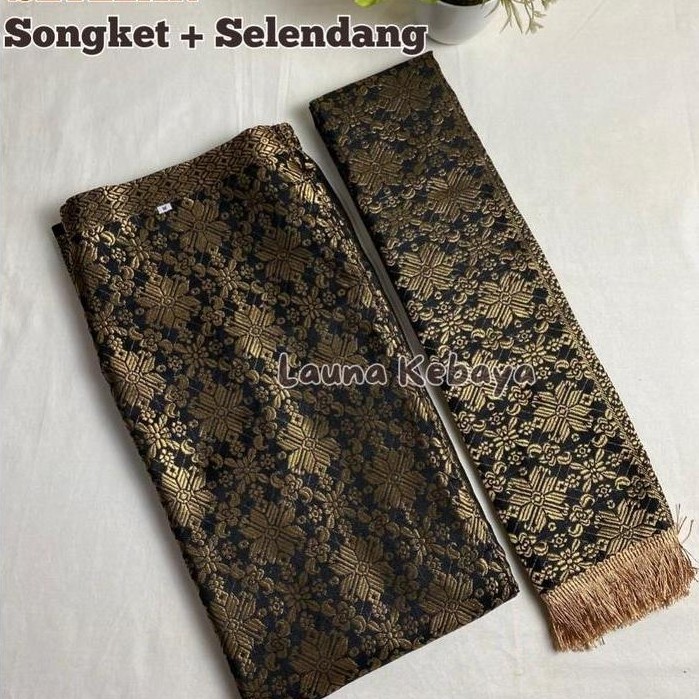 Premium Rok Songket Dan Selendang 1 Set / Set Rok Span Songket Dan Selendang / Bawahan Kebaya