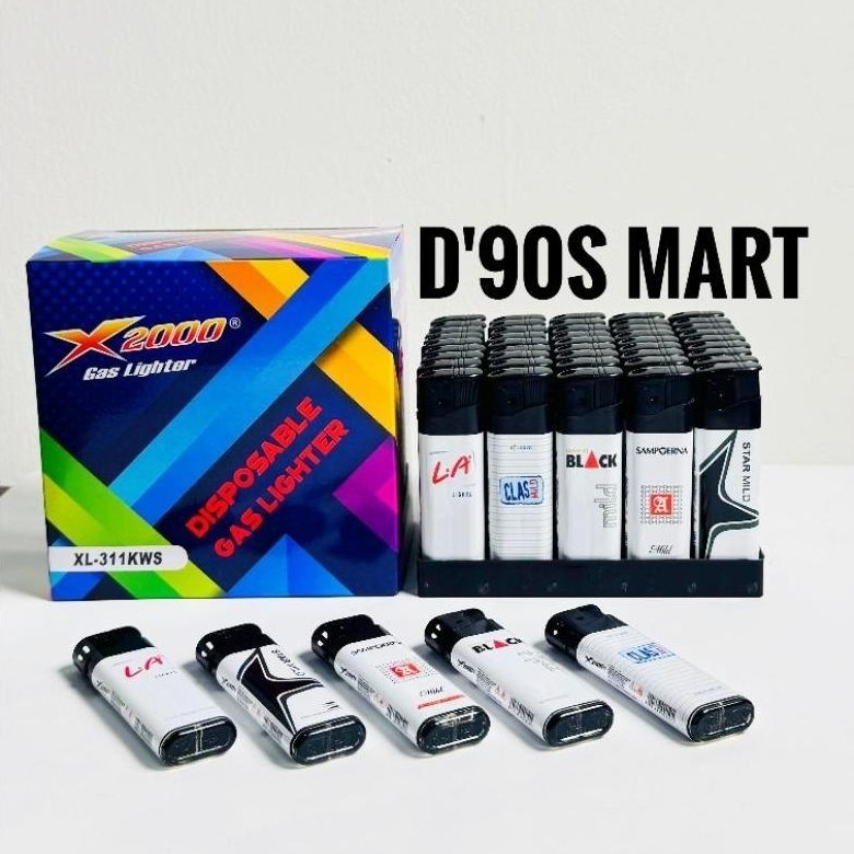Korek Api Gas Magnet X2000 311 Putih Isi 50 Pcs