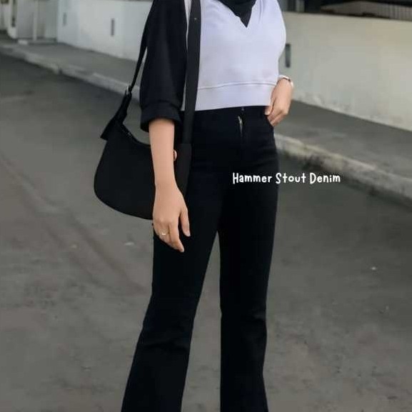 Hummer Stout Denim Highwaist Cutbray Jeans Polos Premium Terbaru Celana Jeans Wanita