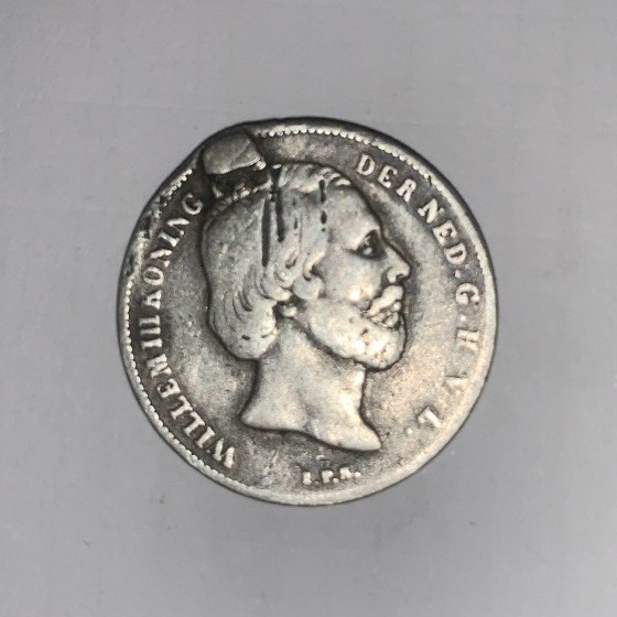 Koin Perak 1/2 Gulden 1860 Belanda Silver Asli| King Willem III