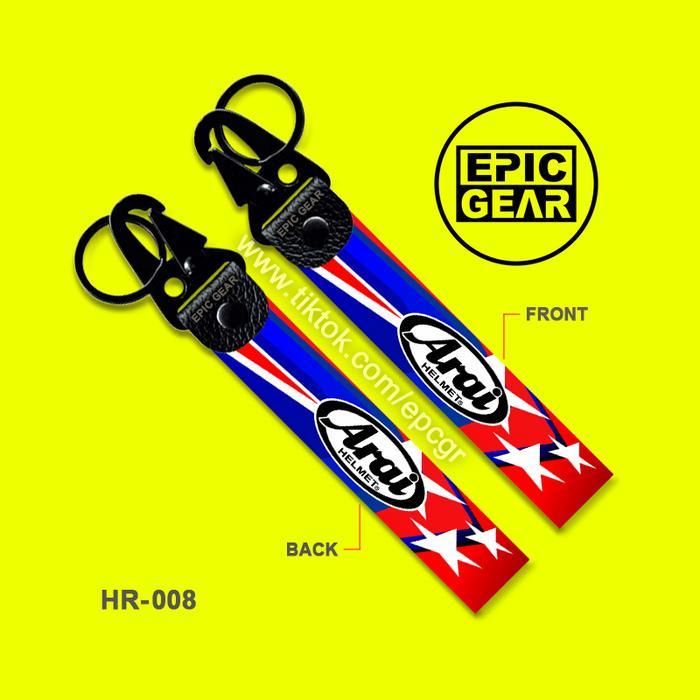 PROMO HIGH QUALITY GANTUNGAN KUNCI ARAI KEYCHAIN SEPEDA MOTOR PREMIUM KEY CHAIN TAG STRAP TALI LOGO 