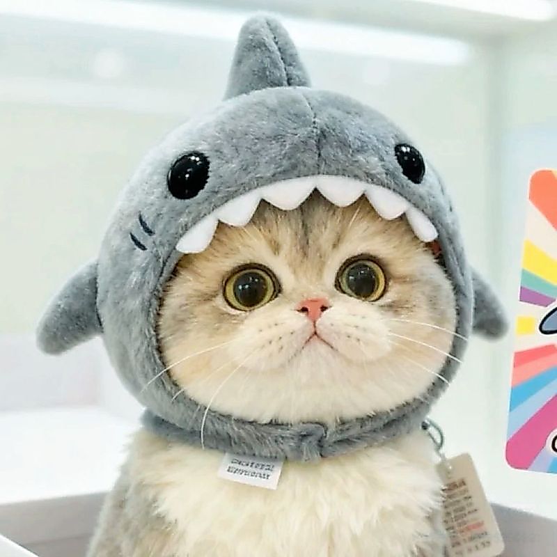 [TamanPet] Topi penutup kepala hiu lucu boneka topi kostum prop perlengkapan fotografi Serbaguna