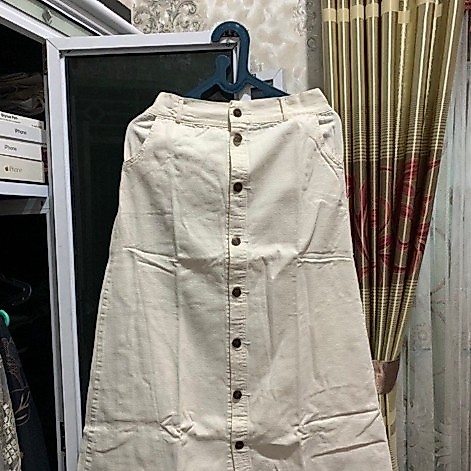 Rok Jeans Putih Tulang