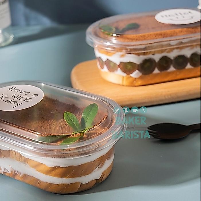 Korea Dessert cup Oval /10pcs tempat dessert premium tiramisu box