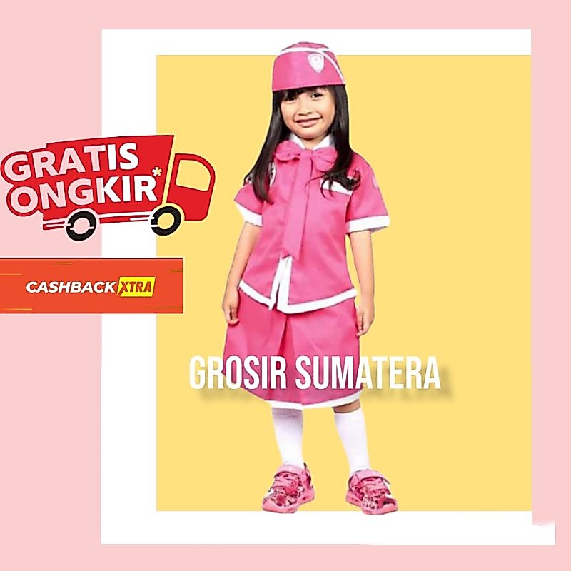 NEW PRAMUGARI CILIK / SERAGAM PROFESI ANAK PRAMUGARI / BAJU CITA CITA ANAK PRAMUGARI / PROFESI