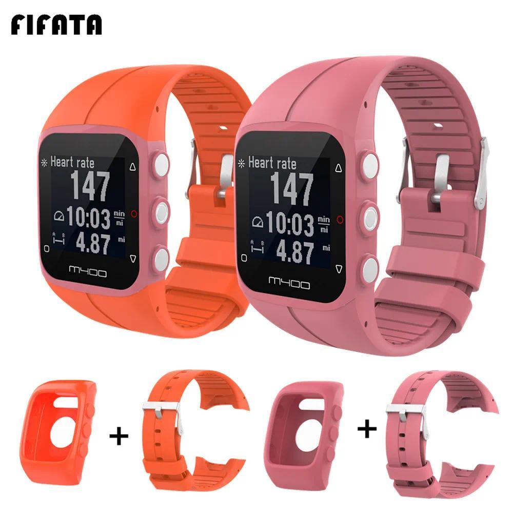 FIFATA Silicone Band Protective Case For Polar M430 M400 Sport Wat Strap Bracelet+Protector Shell Co