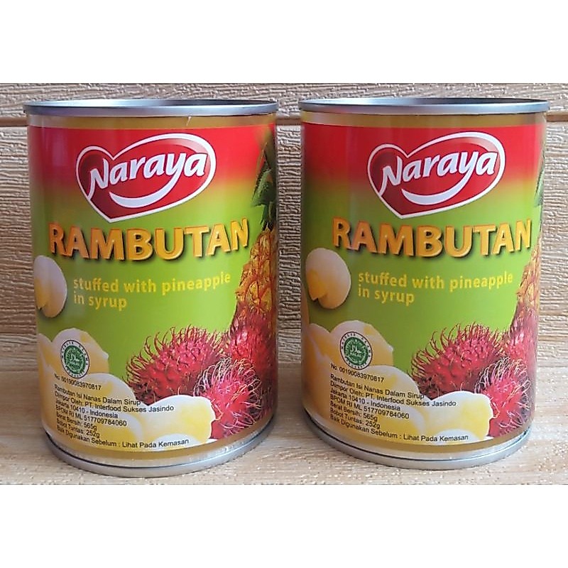 Naraya Rambutan Nanas Kaleng 565g / Rambutan Isi Nanas / Buah Kaleng / Rambutan Kaleng