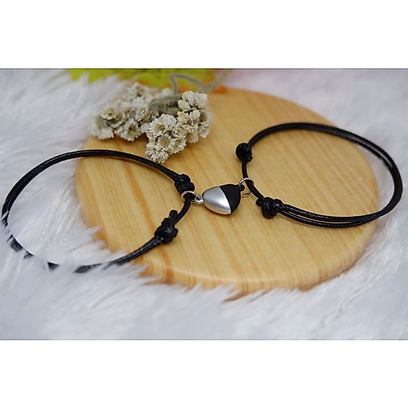GELANG POLOS MAGNET LOVE COUPLE ( 2 GELANG ) GELANG MAGNET POLOS / GELANG MAGNET TALI KOREA ANTI AIR