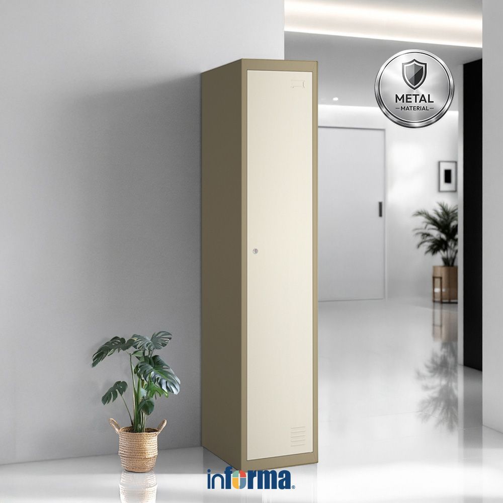 Informa Kiev Loker Besi 1 Pintu - Cokelat Muda Locker Kabinet Penyimpanan Serbaguna Furniture Kantor