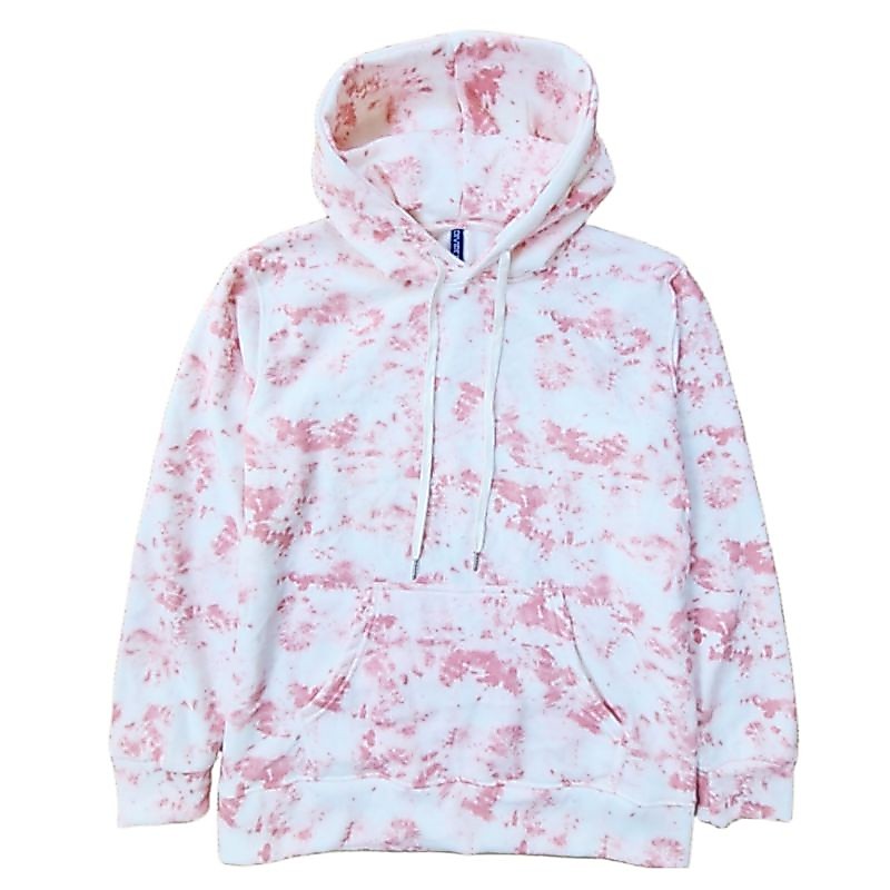 Hoodie h&m Katun Wanita hnm white pink tie dye