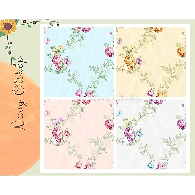 WALLPAPER DINDING VINYL / WALLPAPER MOTIF BUNGA KECIL SERI 1
