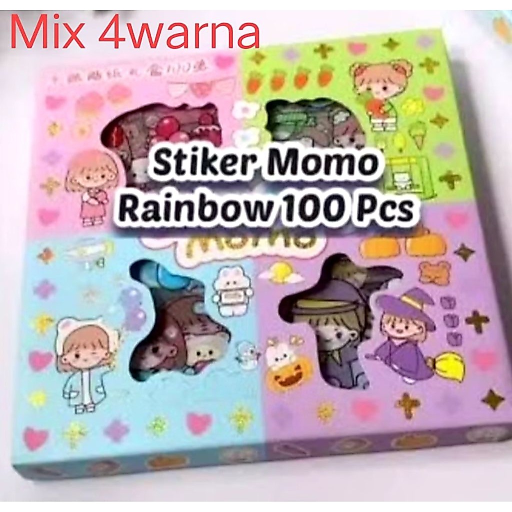 Stiker Momo original 100 Lembar Stiker Lucu Korea Stiker Viral Momo Stiker Box Stiker Anak-anak Stik