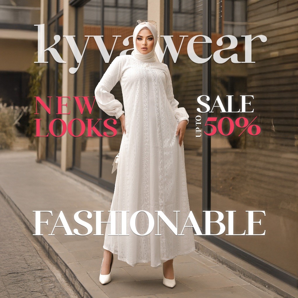 KYVA GAMIS ABAYA TURKEY PUTIH TERBARU RENDA BROKAT EDN 020 PESTA REMAJA MEWAH