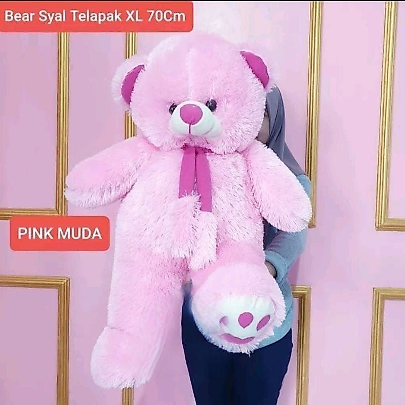 Boneka Beruang Teddy Bear Telapak Syall XL Lucu