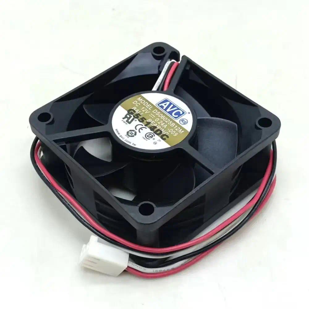 60mm PC Case Cooling Fan for AVC DS06025B12M 6025 Dual Ball Bearing DC 12v 0.24A 6cm 3-Pin Computer 
