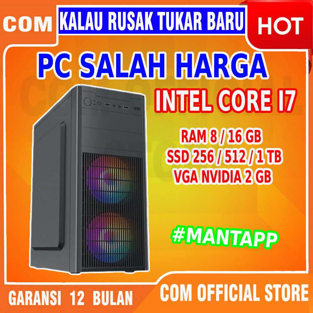 komputer lengkap cpu computer CORE I7 RAM 8 GB rakitan kantor MURAH BERKUALITAS Garansi Resmi Baru